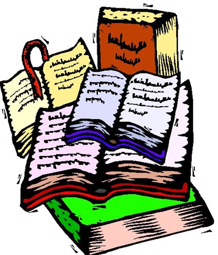clipart of books opened and stacked on top of each other